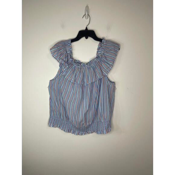 A New Approach ANA blouse shirt women's XXL 2XL plus size chambray blue striped - Picture 9 of 14